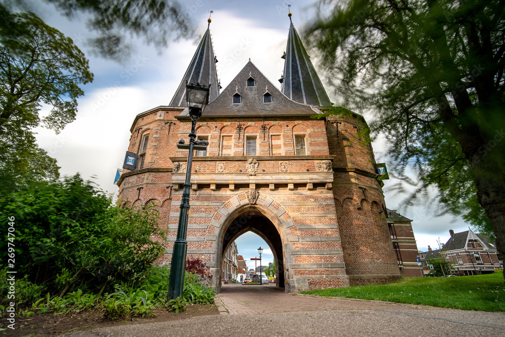 Fairy-tale city gate in a medieval city in the Netherlands Fairy-tale city gate in a medieval city in the Netherlands