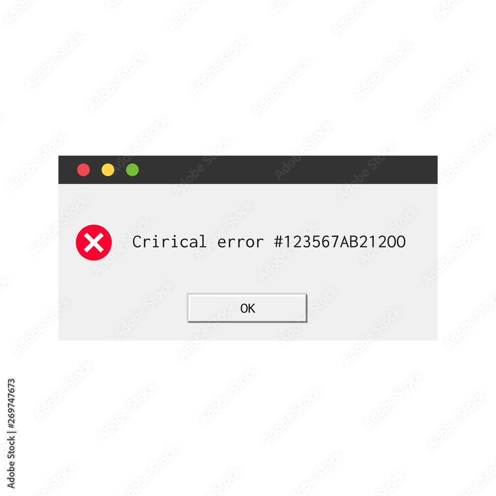 Modern material design error message dialog box. Modern material design error message dialog box.