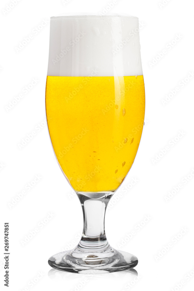 Glass of cold beer isolated on white background. Glass of cold beer isolated on white background.