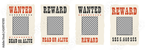Wanted dead or alive frame with a hole for a photo.