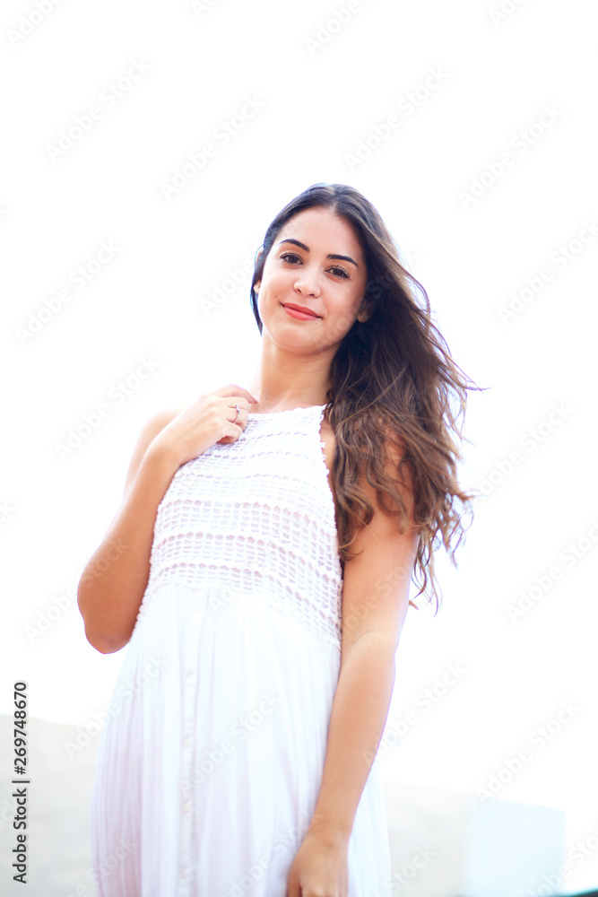 Young and fresh Spanish model. High key portrait. Young and fresh Spanish model. High key portrait.