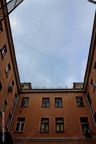 Courtyard of the house on Moskovskaya street in Moscow Russia