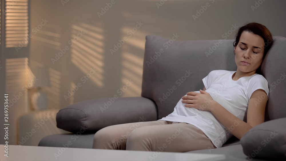Unhealthy pregnant female sleeping in rehab center, pregnancy termination risk Unhealthy pregnant female sleeping in rehab center, pregnancy termination risk