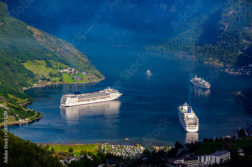 Geiranger fjord, Beautiful Nature Norway.