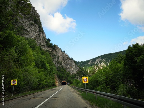 Road in the mountains - Serbian road along the Danube river