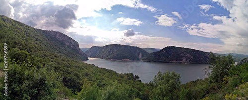Danube canyon - Cazanele Dunarii - beautiful panorama view 