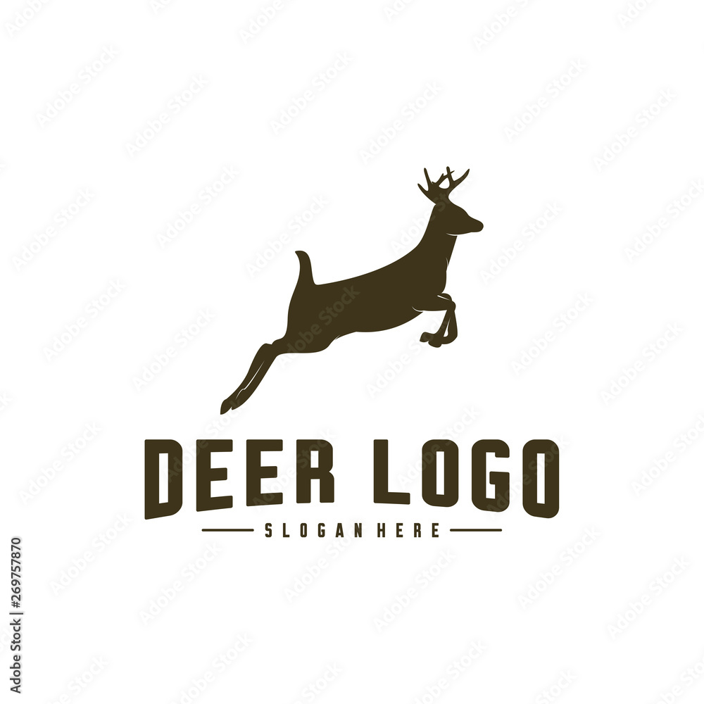 Deer Logo Design Icon Symbol. Deer Vector. Deer Silhouette Deer Logo Design Icon Symbol. Deer Vector. Deer Silhouette
