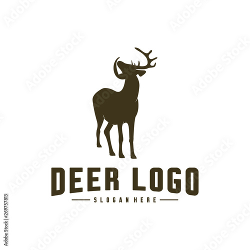 Deer Logo Design Icon Symbol. Deer Vector. Deer Silhouette