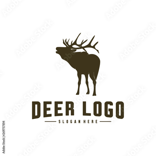 Deer Logo Design Icon Symbol. Deer Vector. Deer Silhouette