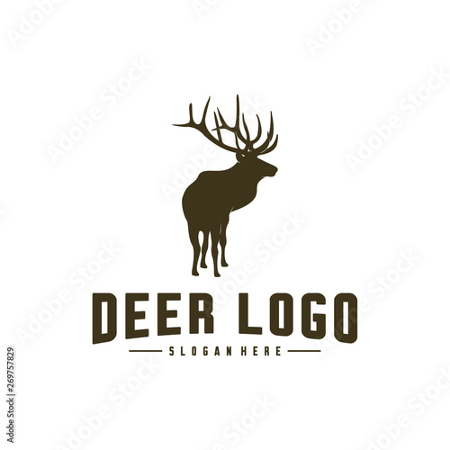 Deer Logo Design Icon Symbol. Deer Vector. Deer Silhouette