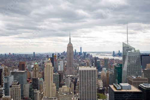USA. New York. May 2019: View from the top.American aerial landscape with usa. Manhattan - New York City Aerial view. Midtown manhattan. Panoramic view. City financial district. New York skyline - USA © Андрей шниперсон