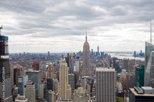 USA. New York. May 2019: View from the top.American aerial landscape with usa. Manhattan - New York City Aerial view. Midtown manhattan. Panoramic view. City financial district. New York skyline - USA © Андрей шниперсон