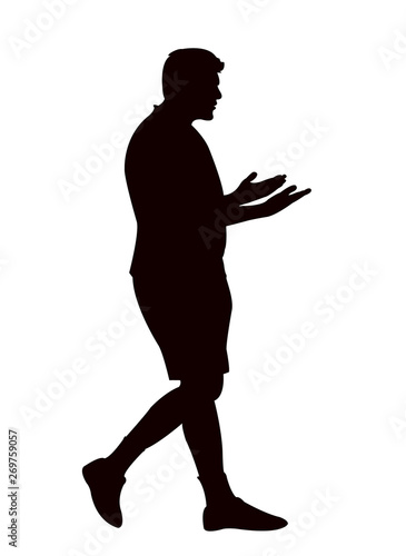 a man walking body silhouette vector