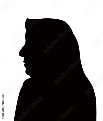 a woman head silhouette vector