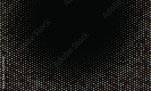 Gradient halftone dots pattern texture background. Abstract curves. Polka dots backdrop. Wavy dotted spotted pattern. Modern dotted template vector illustration for design, covers, web banners