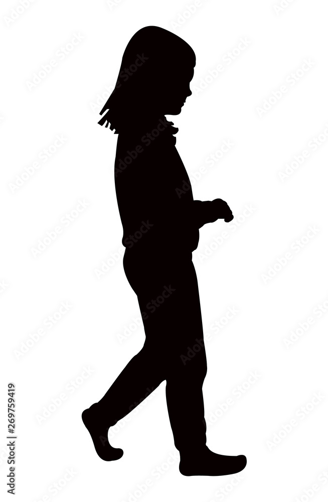 a girl walking bıdy silhouette vector