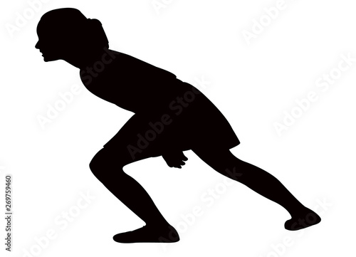 a girl running silhouette vector