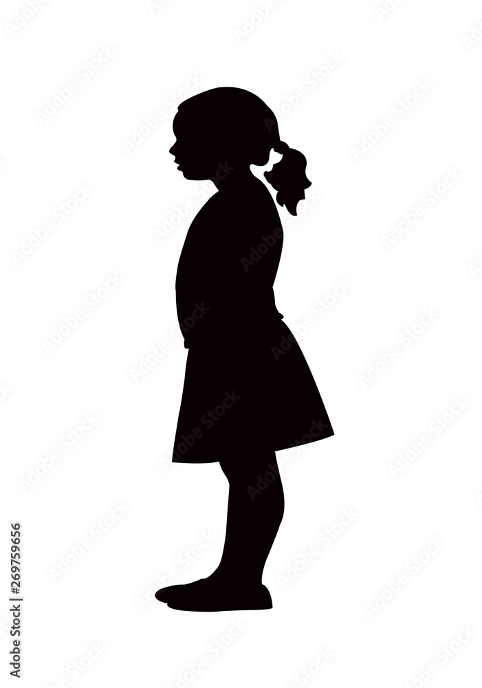a girl standing body silhouette vector a girl standing body silhouette vector