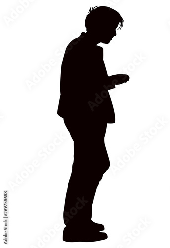 a young man body silhouette vector