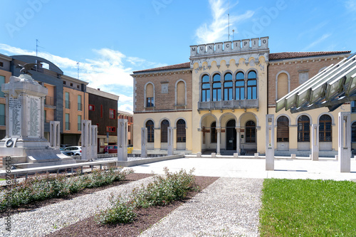 Ceggia, San Dona di Piave, Venice - municipality of Ceggia. Italian city Hall. City hall in Ceggia near Venice in Italy - Immagine