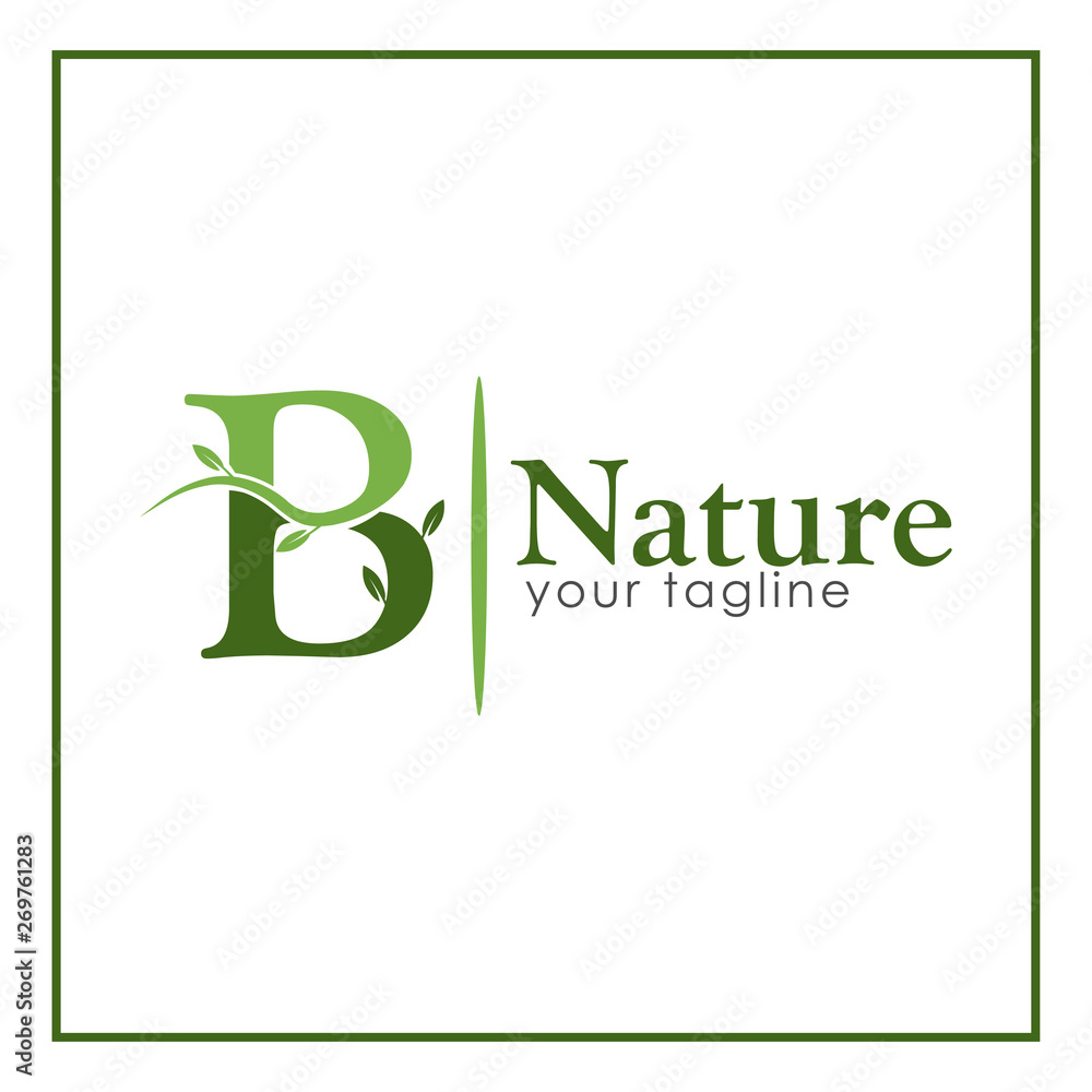 B nature logo template, stock logo template. B nature logo template, stock logo template.