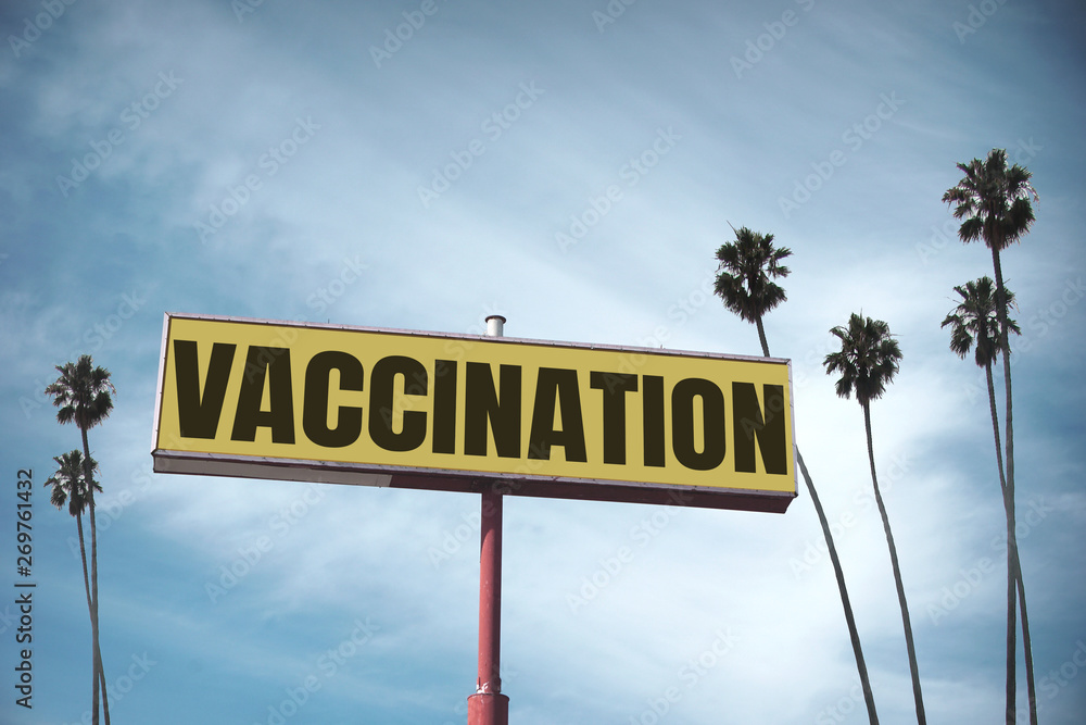 Fototapeta premium Aged and worn vaccination sign