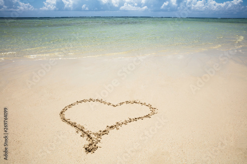 Heart Shape Drawn On The Idyllic Beach