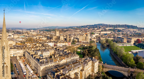 Obraz na plátně Aerial view of Bath, England