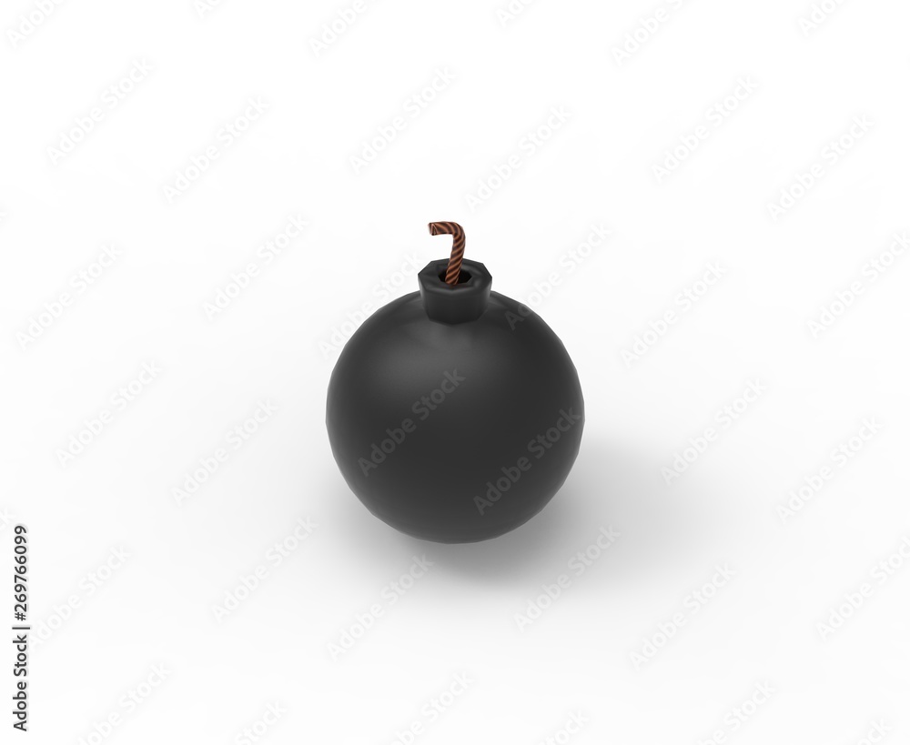 Black Bomb isolated 3D Rendering Black Bomb isolated 3D Rendering