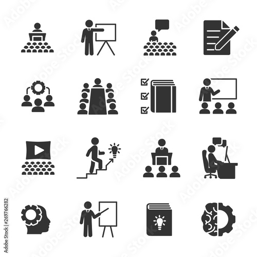 Vector set of training icons.