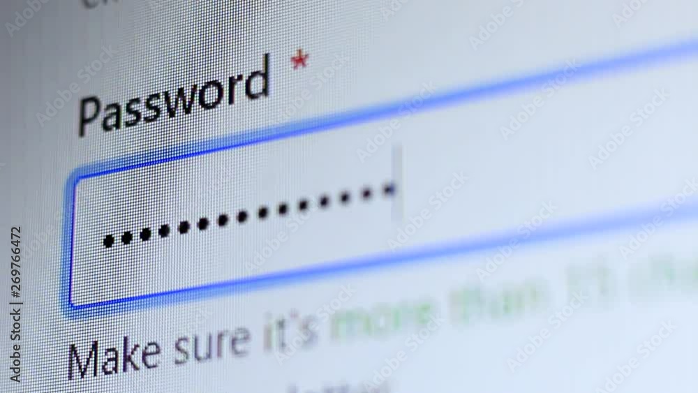 Entering password on screen Entering password on screen