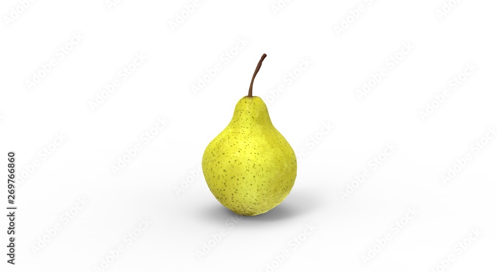 Pear Fruit isolated on White 3D Rendering Pear Fruit isolated on White 3D Rendering