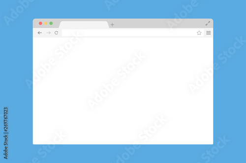 Browser window flat page template. Mock up website interface. Global network.