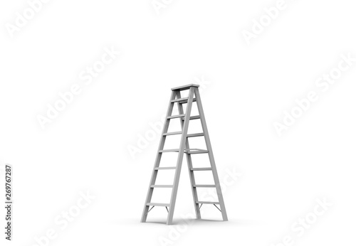 Metal Stairs isolated on white 3D Rendering