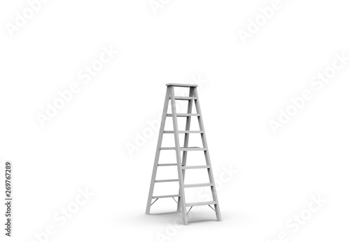 Metal Stairs isolated on white 3D Rendering