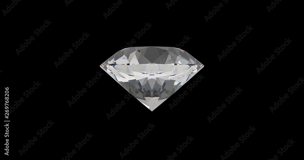 Diamond on Black Background 3D Rendering Diamond on Black Background 3D Rendering