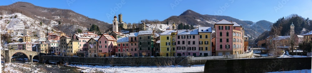 Village of Campo Ligure under the snow