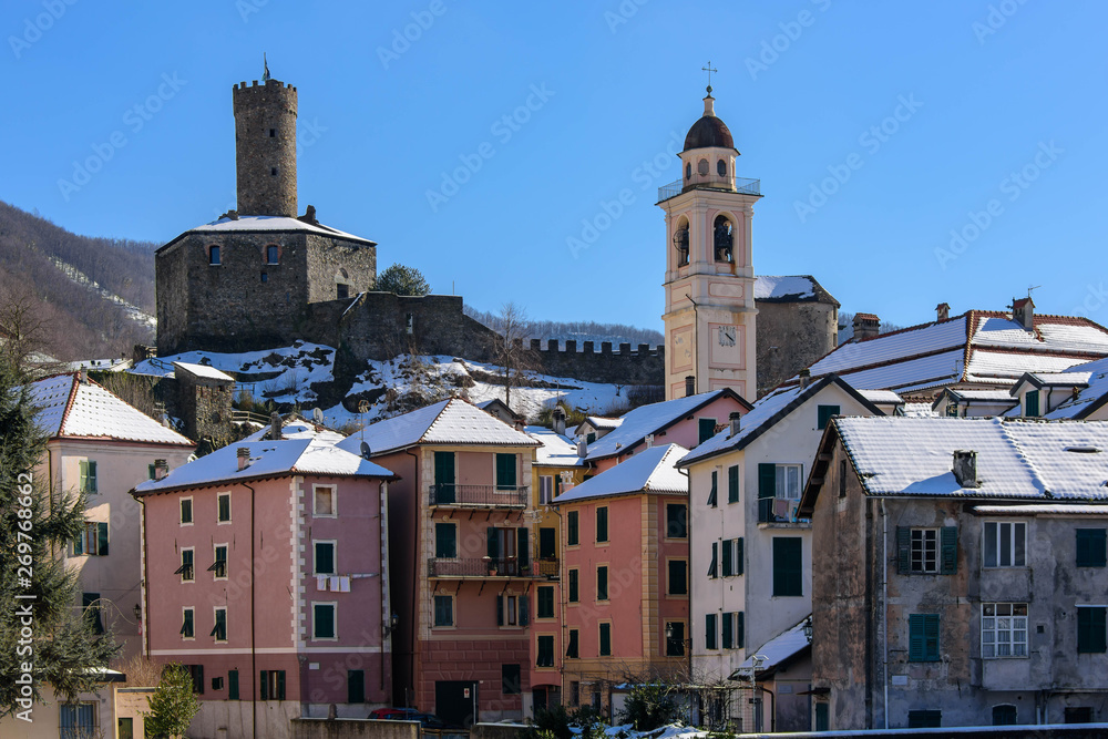 Village of Campo Ligure under the snow