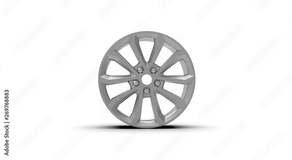 Metal Wheel Disk 3D Rendering