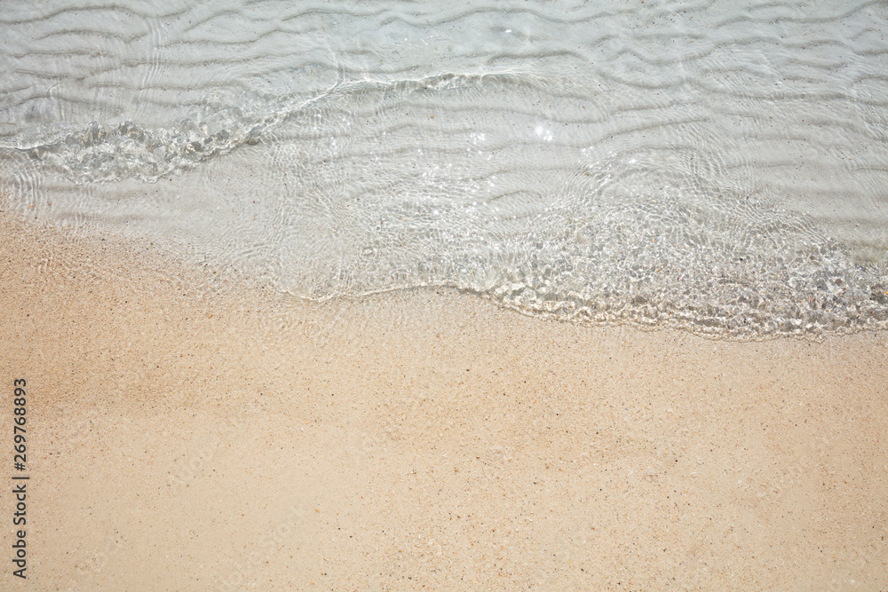 Shiny Crystal Sea Water On Sand