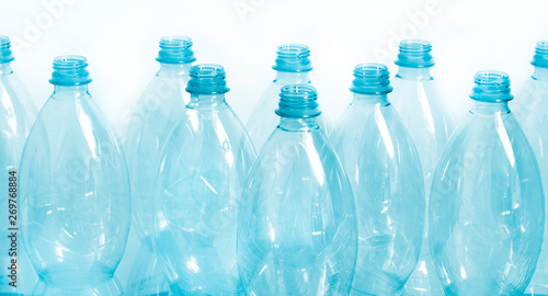 many empty plastic bottles for recycling