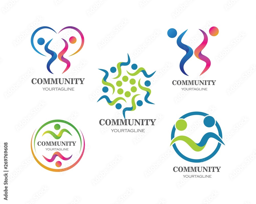 Fototapeta premium leadership,community and social care Logo template vector