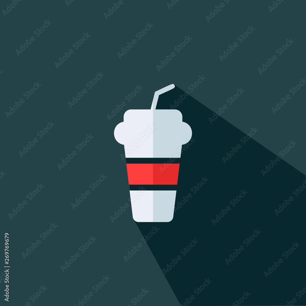 Cold coffee sign icon - Flat vector Cold coffee sign icon - Flat vector