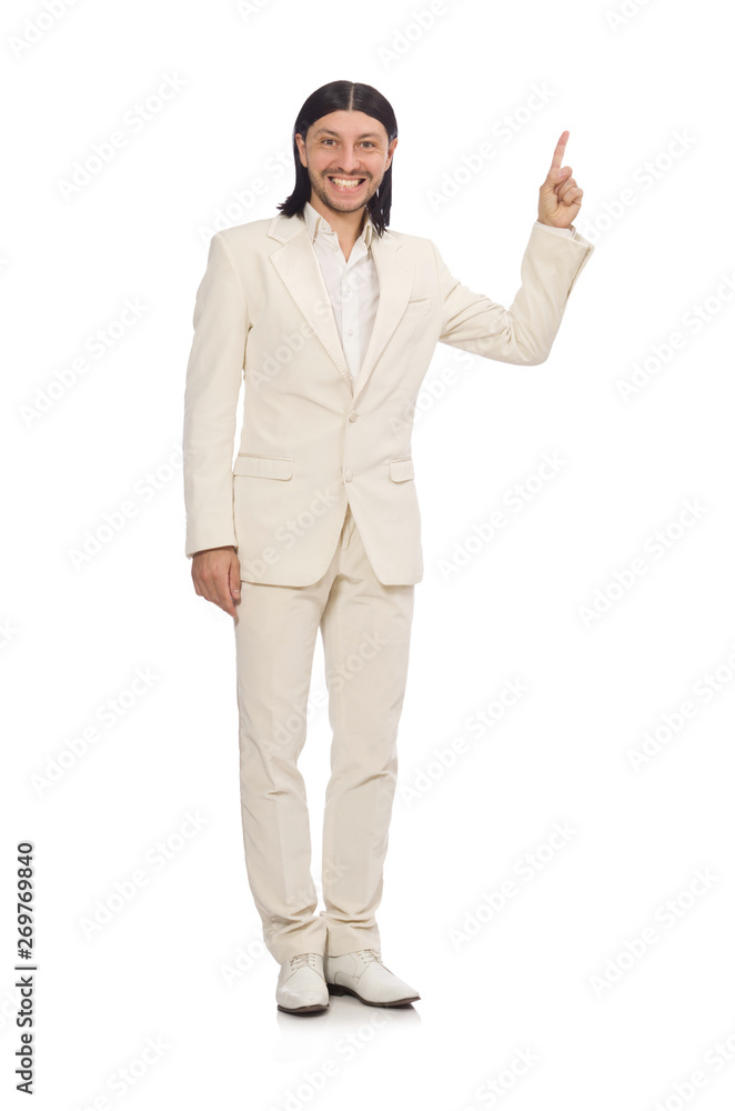 Man in funny concept isolated on white Man in funny concept isolated on white