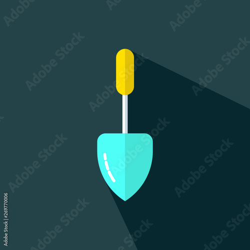 Garden trowel sign icon in flat style - vector