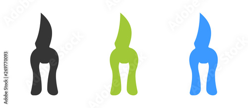 Garden shears flat vector icon - illustration