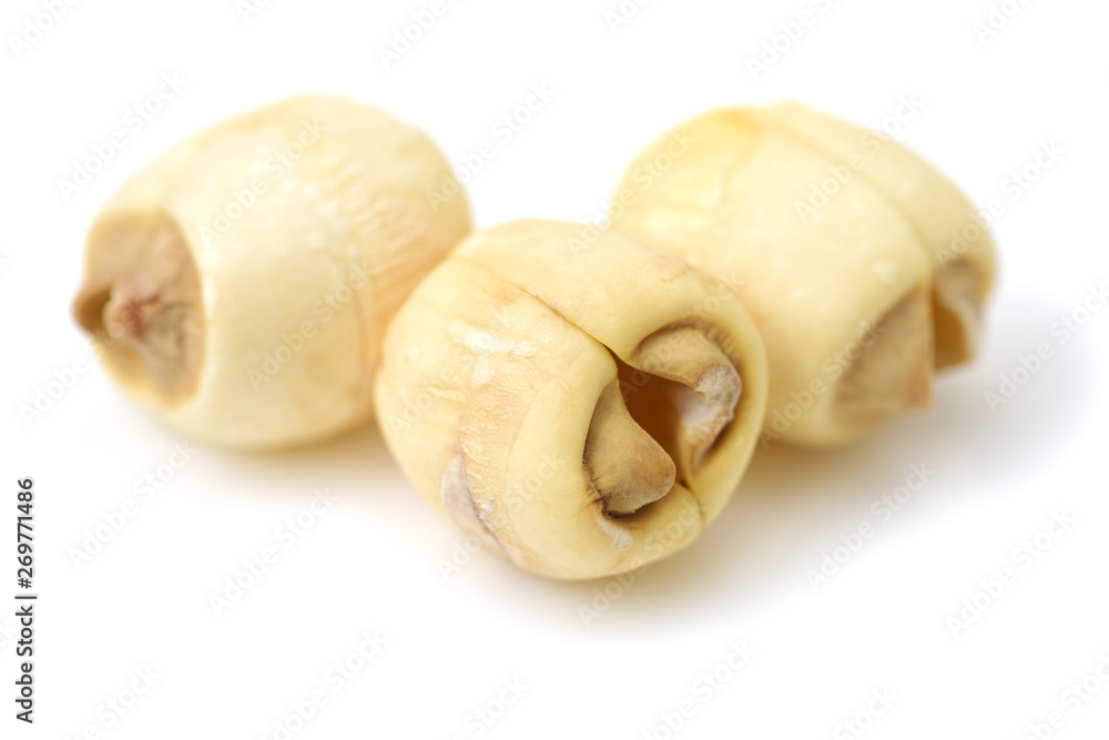 Freshness Lotus seeds isolated on white background Freshness Lotus seeds isolated on white background