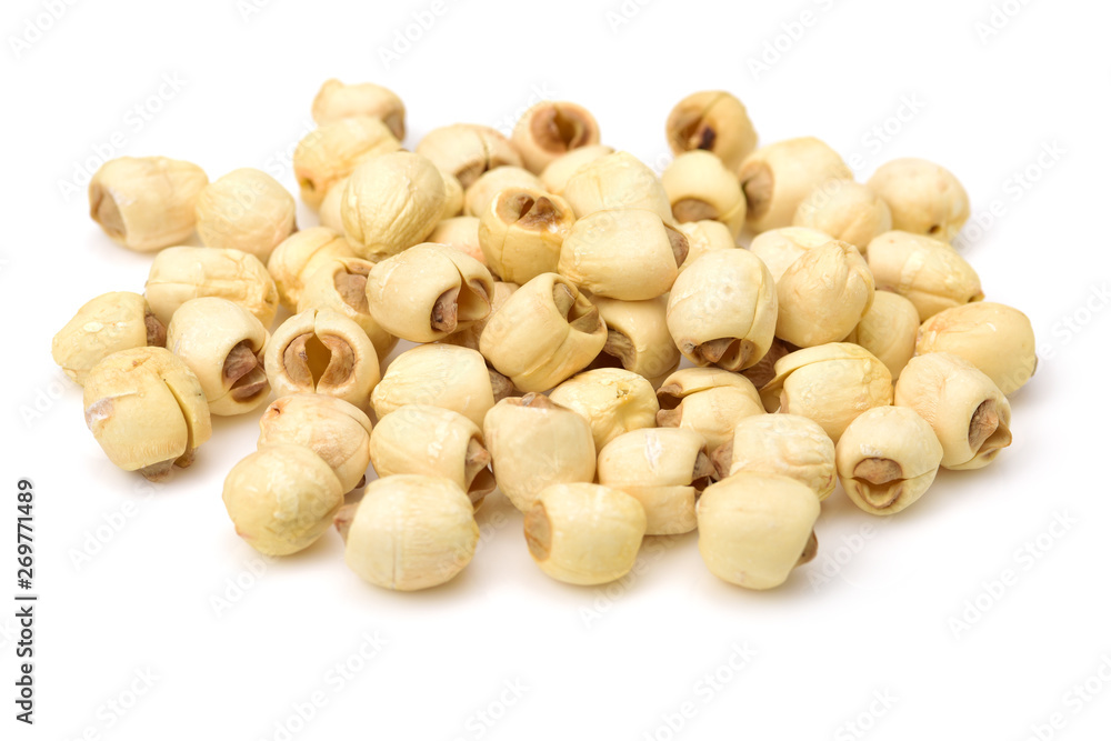 Freshness Lotus seeds isolated on white background Freshness Lotus seeds isolated on white background
