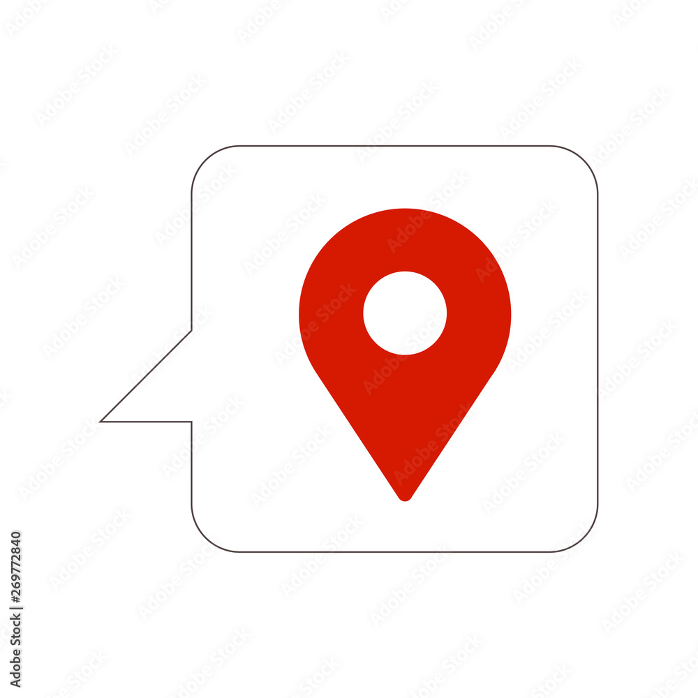 Isolated map location pin on a bubble chat - Vector Isolated map location pin on a bubble chat - Vector