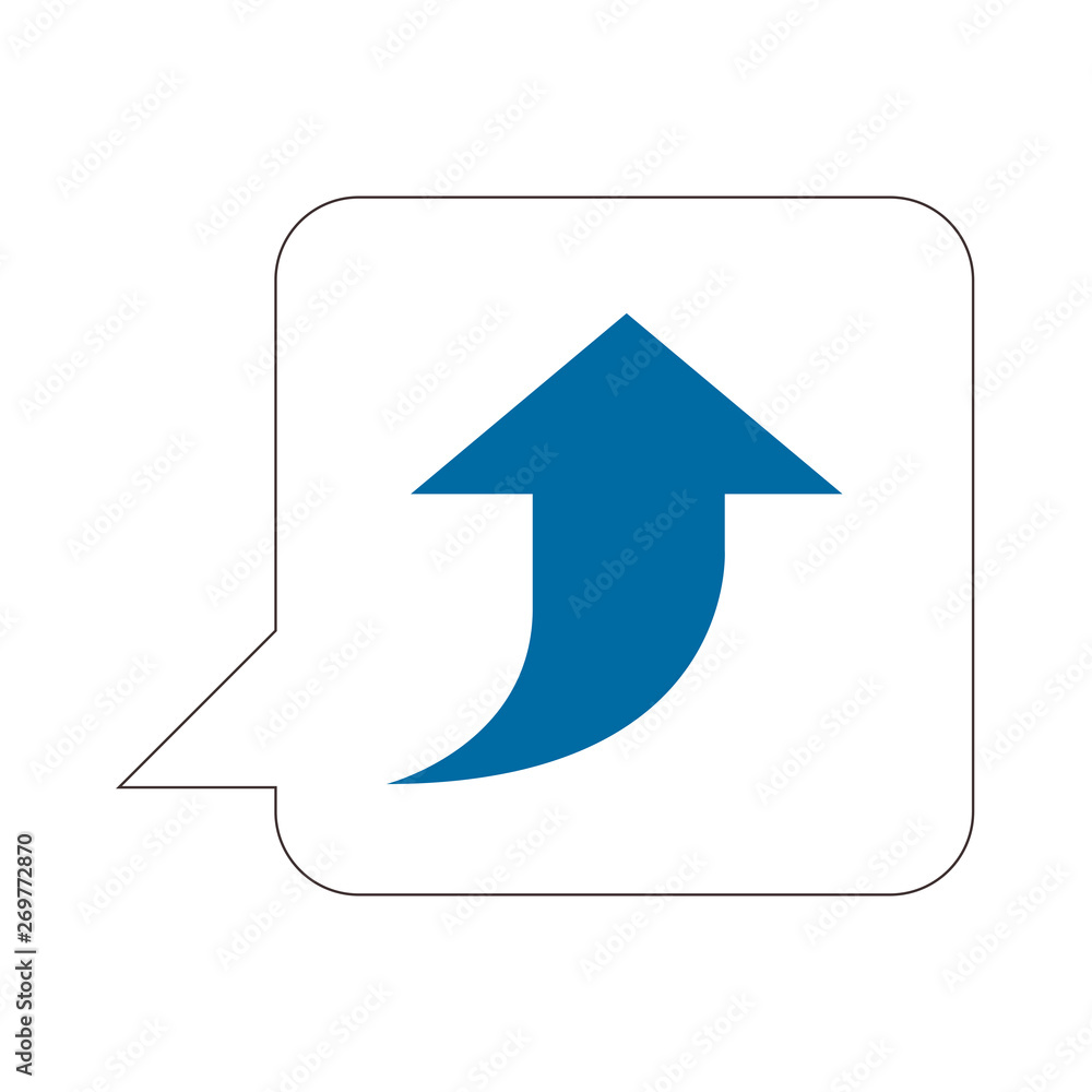 Isolated arrow symbol on a bubble chat - Vector Isolated arrow symbol on a bubble chat - Vector